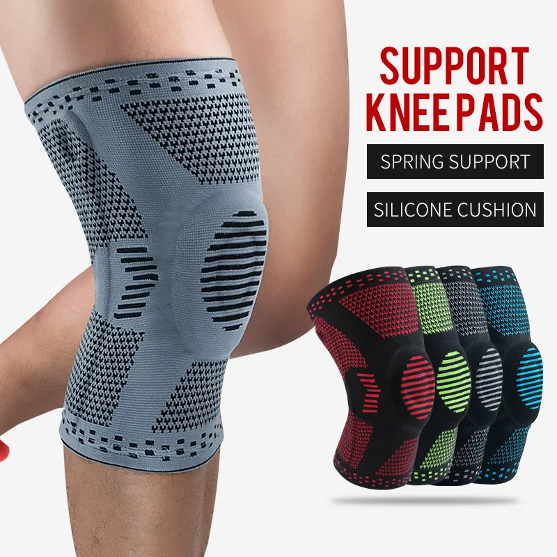 

Custom Logo Sports Knee Pads Silicone Protective Guards Kneepads Breathable Knee Support Belt Joelheira Knee Sleeves Kneecap