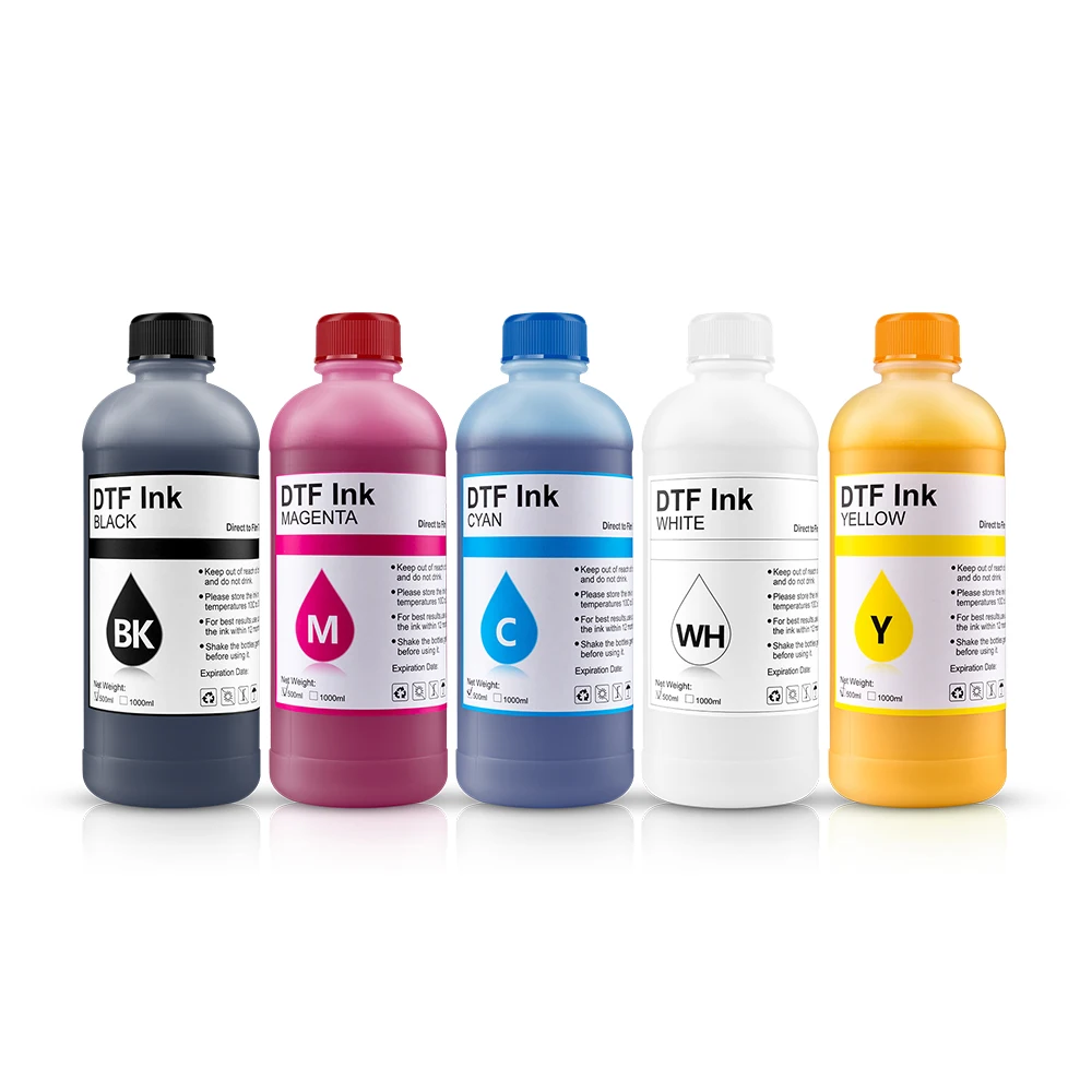 OCBESTJET Bright White Textile Ink 500ML DTF Pet Transfer Film Ink for Epson L1800 L1300 R2400 L805 L800 P600 P800 Printer