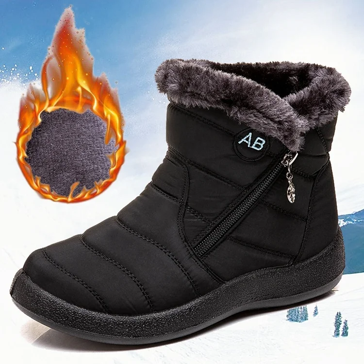 

Outdoor casual womens snow winter boots water-resistant anti-skid plush thick warm ankle snow boots