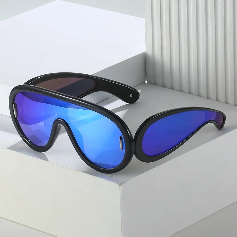 

2023 Luxury Fashion Round Vintage UV400 Sunglasses Oversized Sports Support Custom Brand Designer Sunglasses