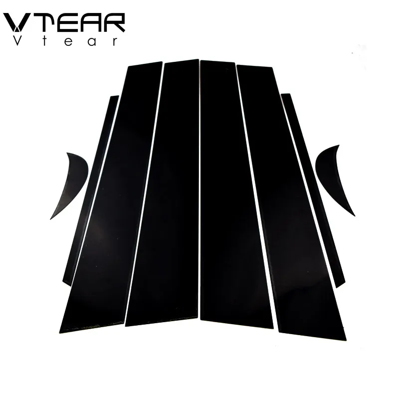 

Vtear For Toyota Camry 2018 accessories car window B C pillar sticker trim black mirror reflection panel Exterior anti scratch