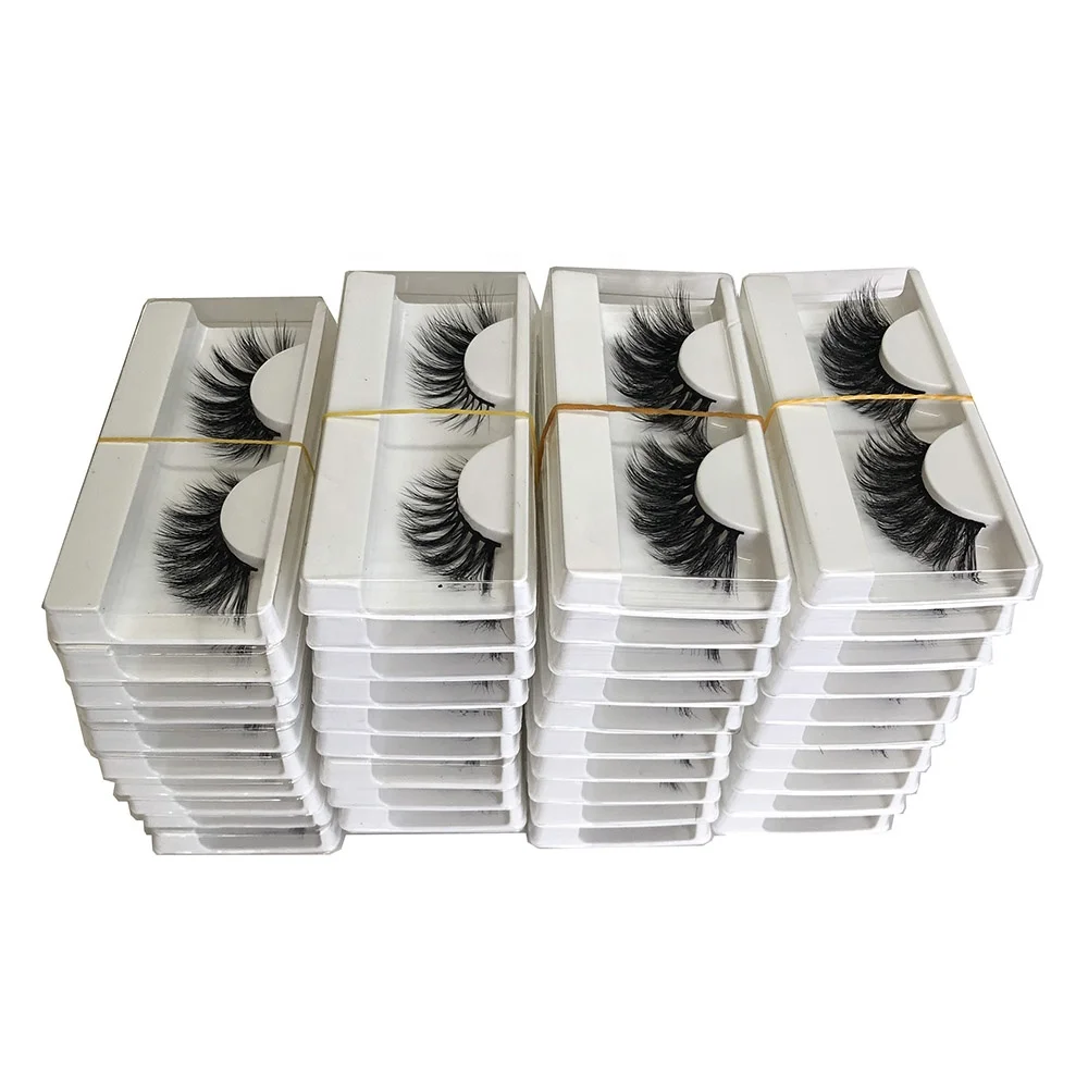 

Wholesale faux Mink Eyelash Mink effect 3D silk Lashes Extra Long Luxurious false eyelashes, Black