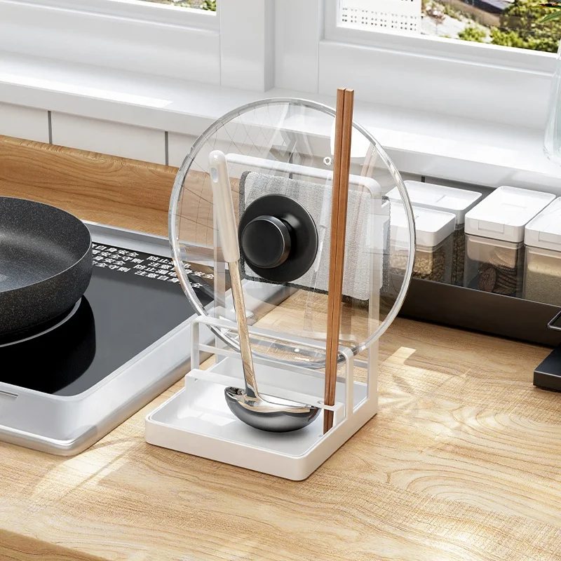 

Multi-purpose Kitchen countertop spoon rack pot lid holder
