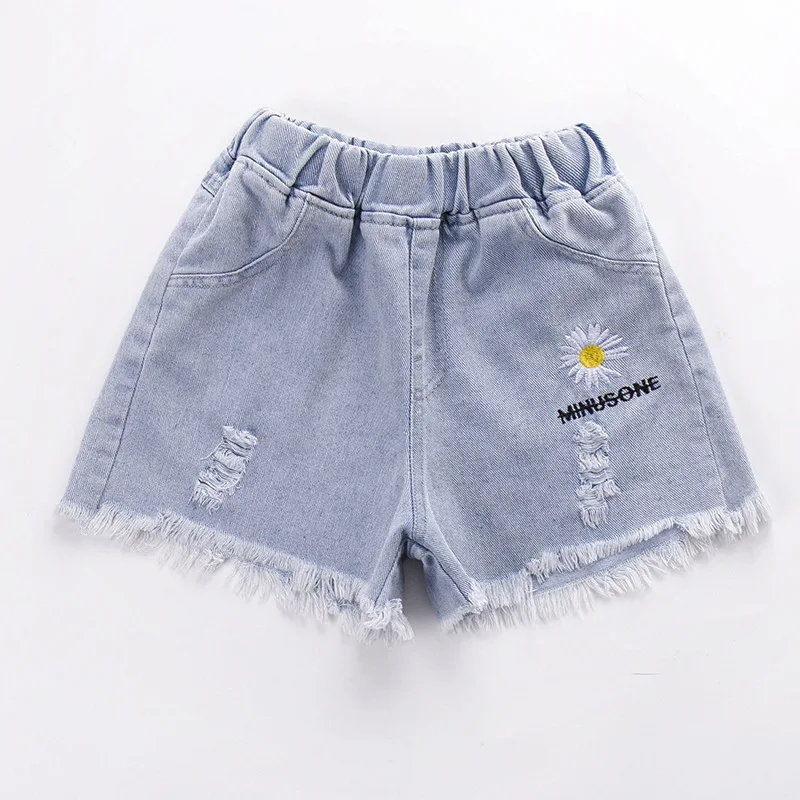 

children's western style high-waist denim shorts outer wear girls all-match hot pants