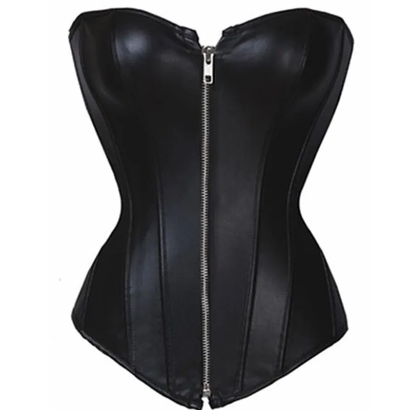 

2020 new arrivals women bustiers corset steel bones PU leather waist corset ladies crop top