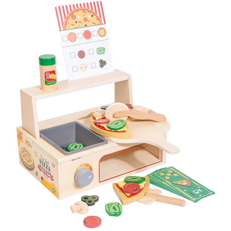 2026 New Arrival Children's Role Play Pizza Oven and Barbecue Grill Set Educational Pretend Cooking Kitchen Gift Toys for Kids