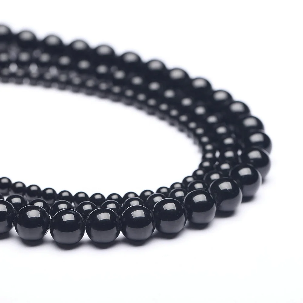 

Wholesale Tier A AB+ High Quality Polish Matte Finish Black Agate Natural Stone Loose Round Onyx Beads for DIY Jewelry Making