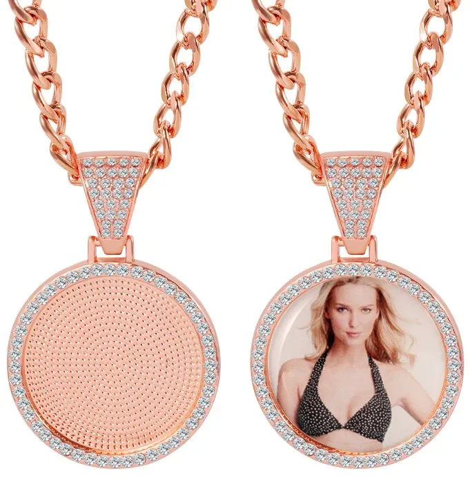 

XUNBEI Crystal Photo Choker sublimation necklace Personalized picture Pendants Custom Necklace Women, White