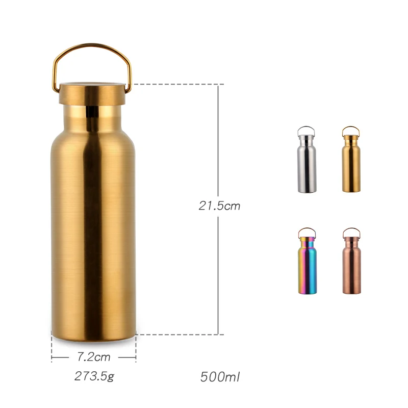 

Mikenda Electroplate Stainless Steel Vacuum Insulated Flask Water Bottle 500ml Leak-Proof Water Bottle Lid, Mix