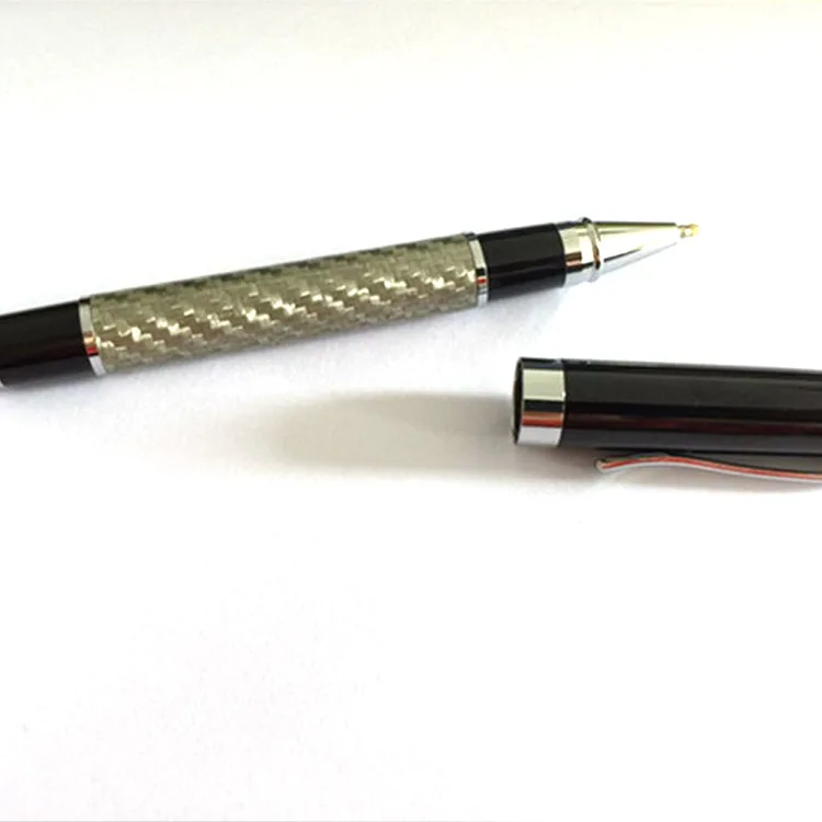 

Free shipping Wholesale Metal with carbon fiber ball pen, Black/customer