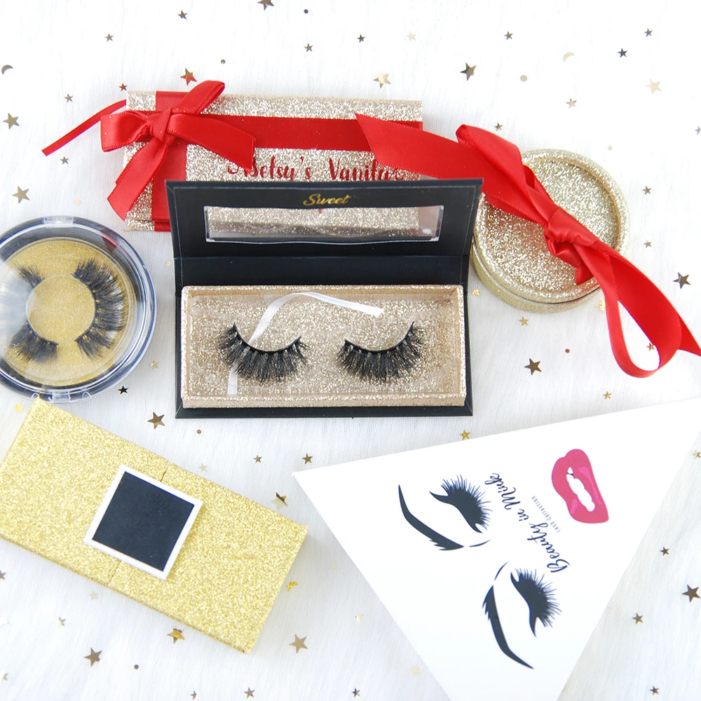 

Lash manufacturer wholesale customized packing box Private label magnetic boxes 3d real mink eyelash extensions, Black