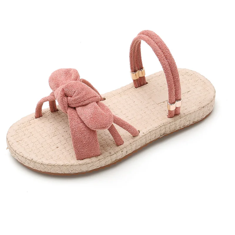 
2020 summer flat bowknot children girl princess slipper kids student soft sandals 