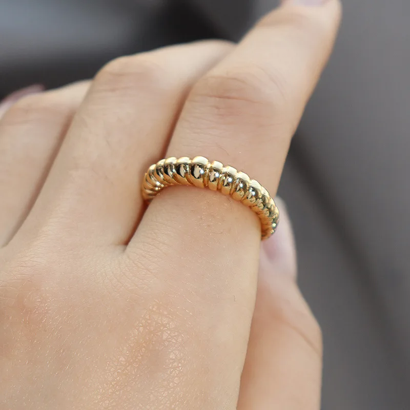 

HOVANCI rings 5 original double stacked 14k gold filled wedding chunky gold colorful bead retro rings