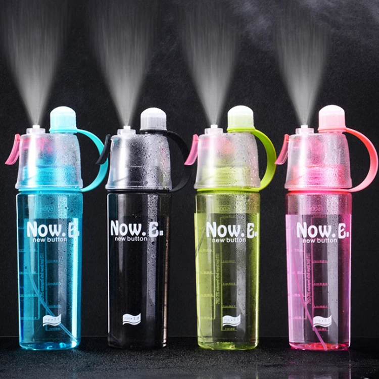 

400ml 600ml Custom Leak Proof Sports plastic Spray Water Bottle with Spray Mist, Customerized