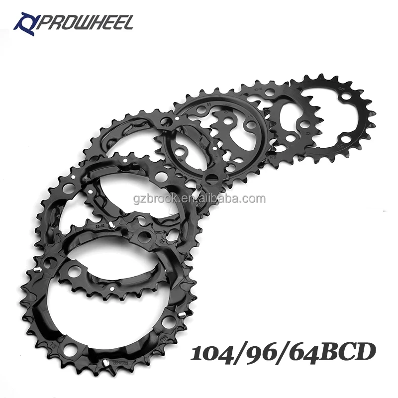 

PROWHEEL bike Sprockets 96/104BCD Bicycle Chainwheel 40/42/44T Mountain bicycle chainring, Black