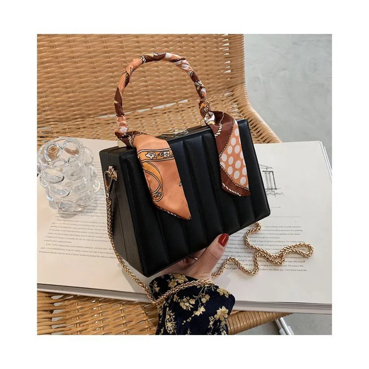 

Luxury design ladies handbag with scarf crossbody bag sac, Multicolor