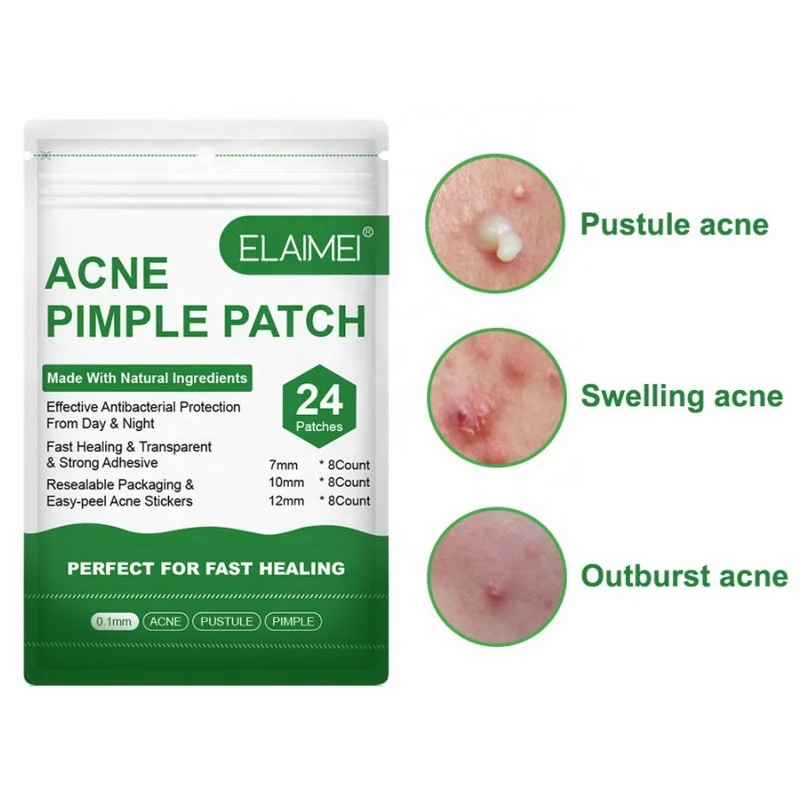 

24 pieces Professional Waterproof Disposable Acne Treatment Removal Patches Circle Hydrocolloid Dressing Bandage for Acne Pimple