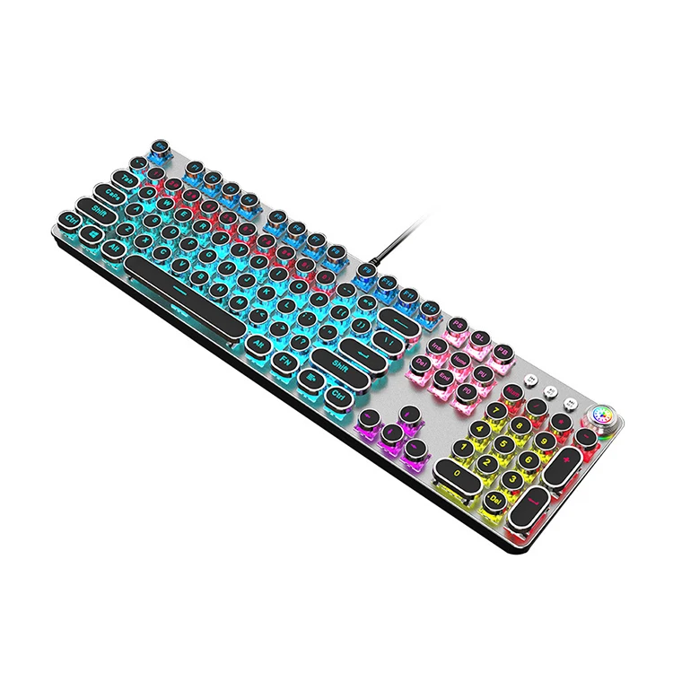 

Customizable Backlit Mechanical Gaming RGB Keyboard For PC Gamer Z6, Black,white