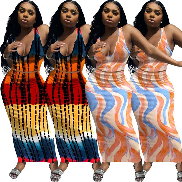 

LN2040 new trendy casual sexy print women clothing dress bodycon women's long dresses