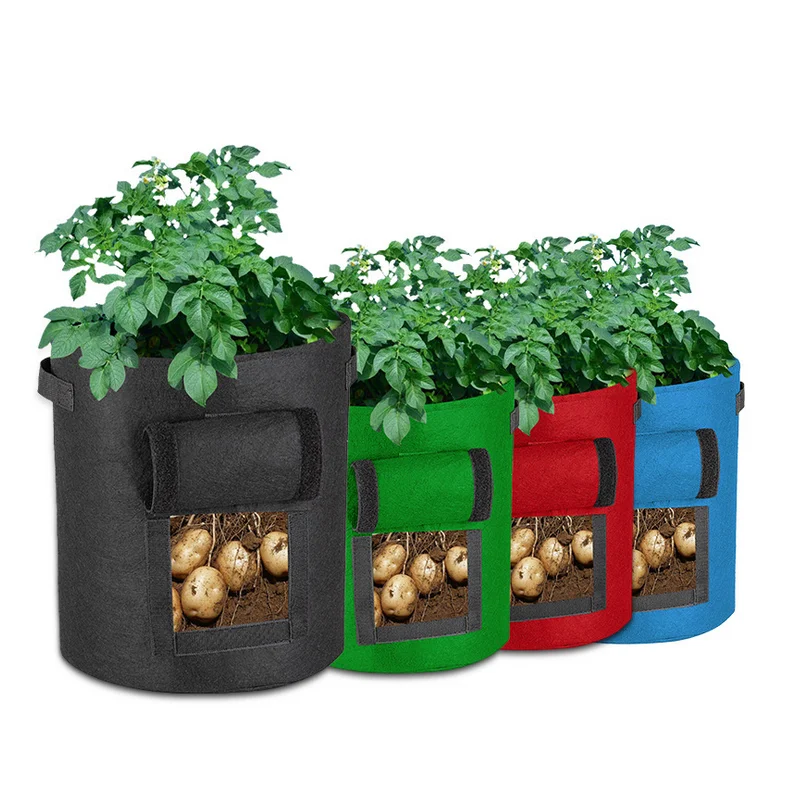 

AAA268 Thicken Breathable nonwoven Bed Garden Grow bags Vegetable potato tomato plant grow bag Plants seedling bag, 7 colours