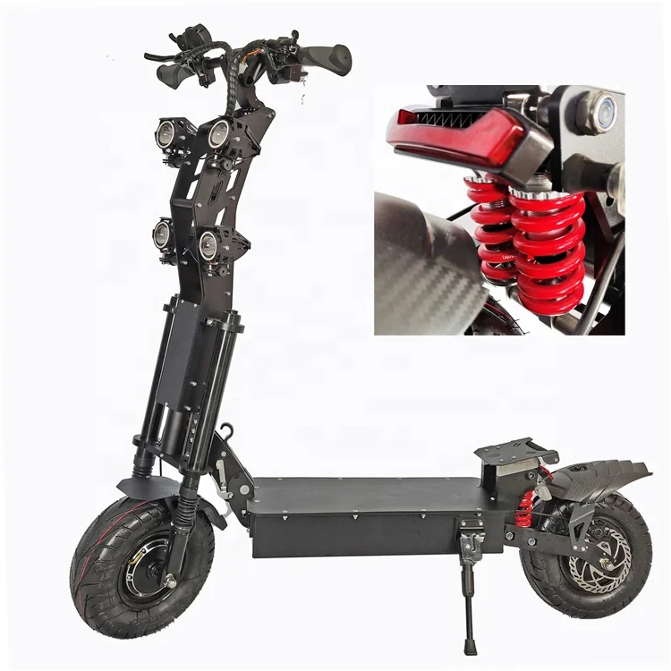 

High quality REALXAM ST-13 60v 72V 13 inch 8000W scooter electric with removable seat for adults, Black