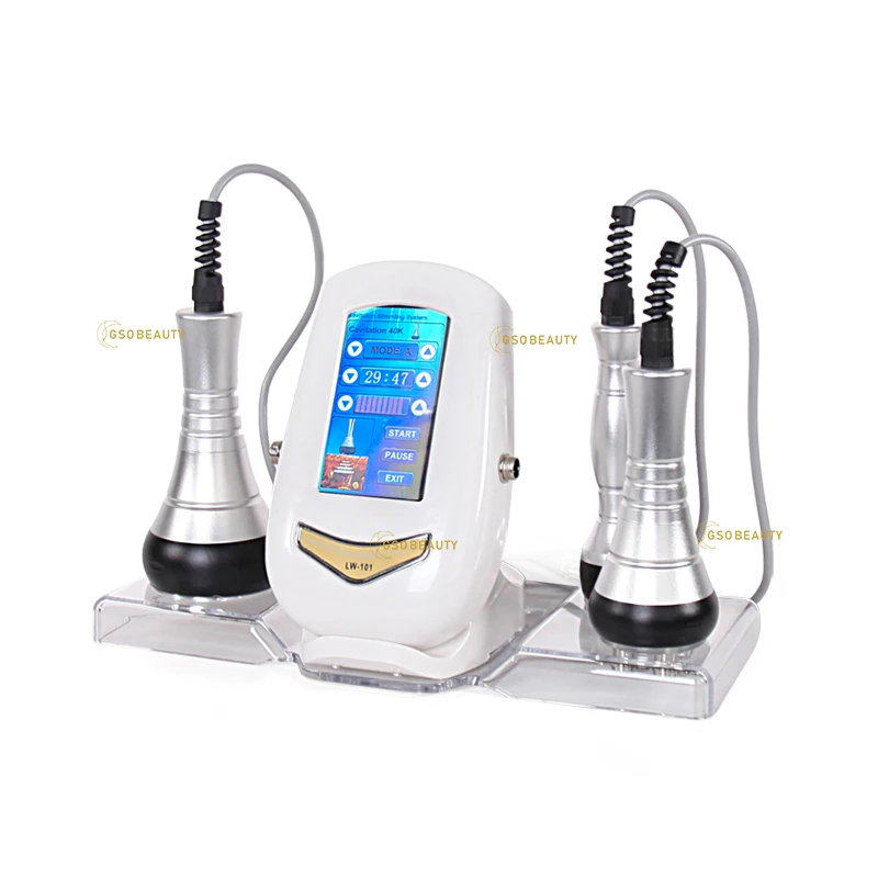 

Portable 3 in1 rf 40k vacuum cavitation Multi rf ultrasonic cavitation body sculpting vacuum cavitation system slimming machine, White