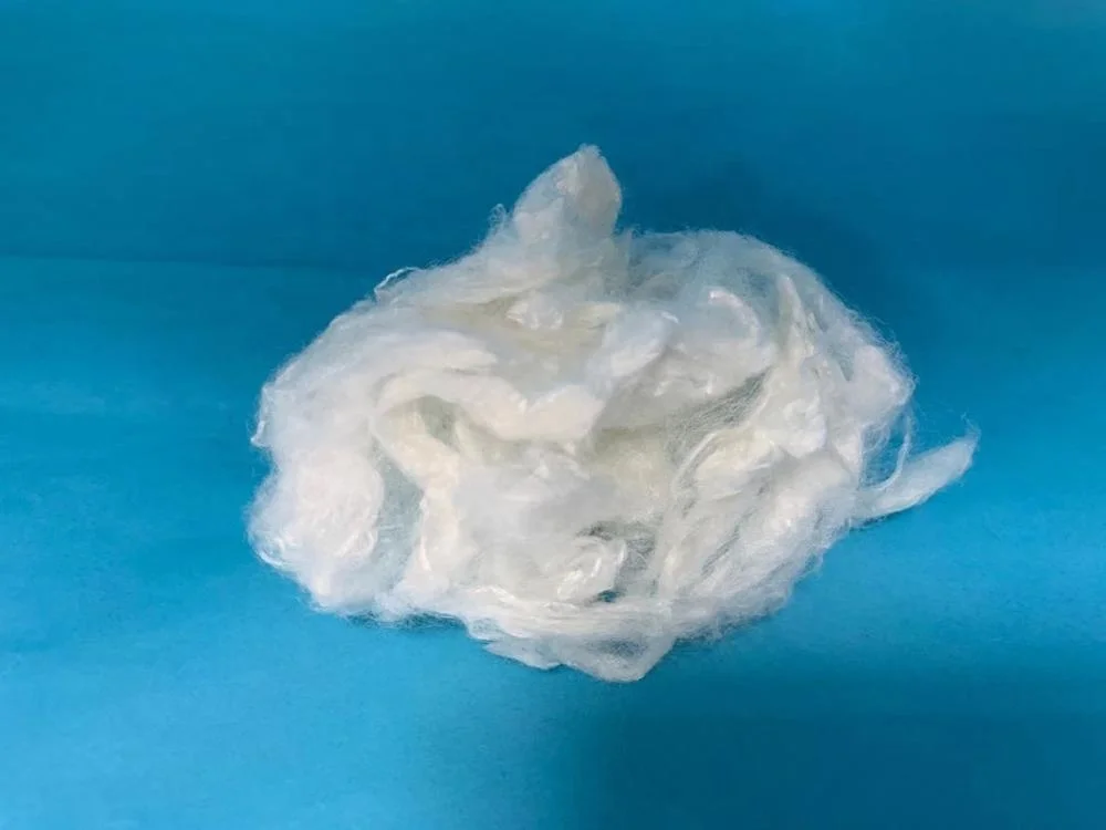 
1.5Dx38mm white raw bamboo staple fiber for spinning 