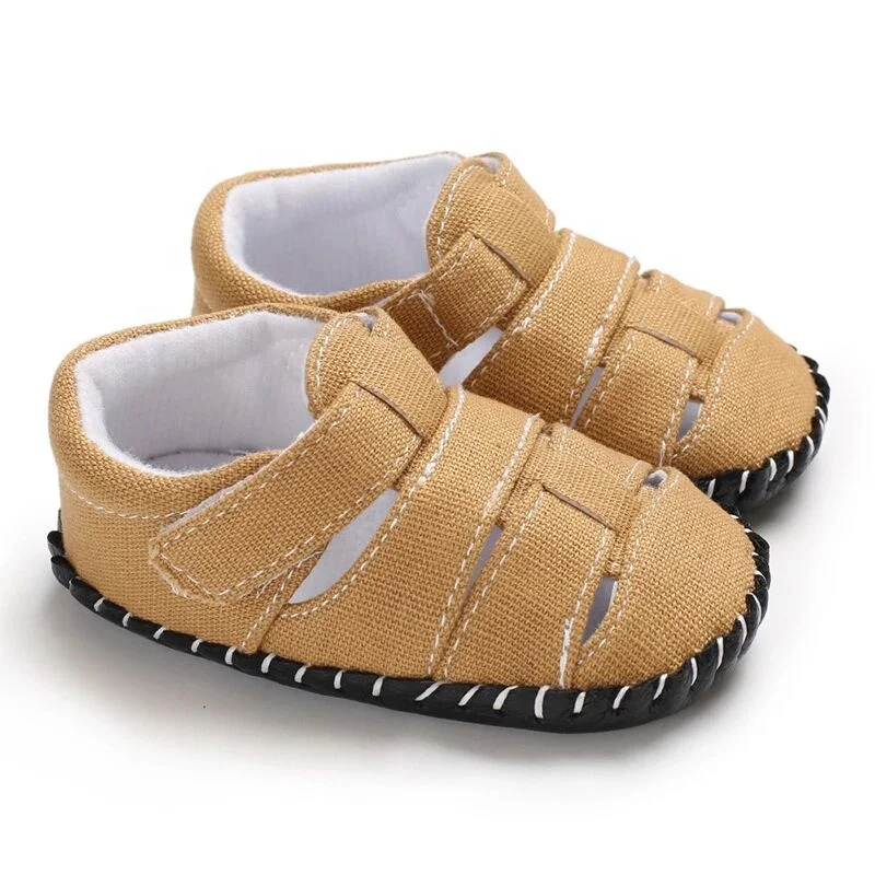 
Handmade White Infant Toddler Canvas Stylish Baby Summer Boys Sports Sandals 