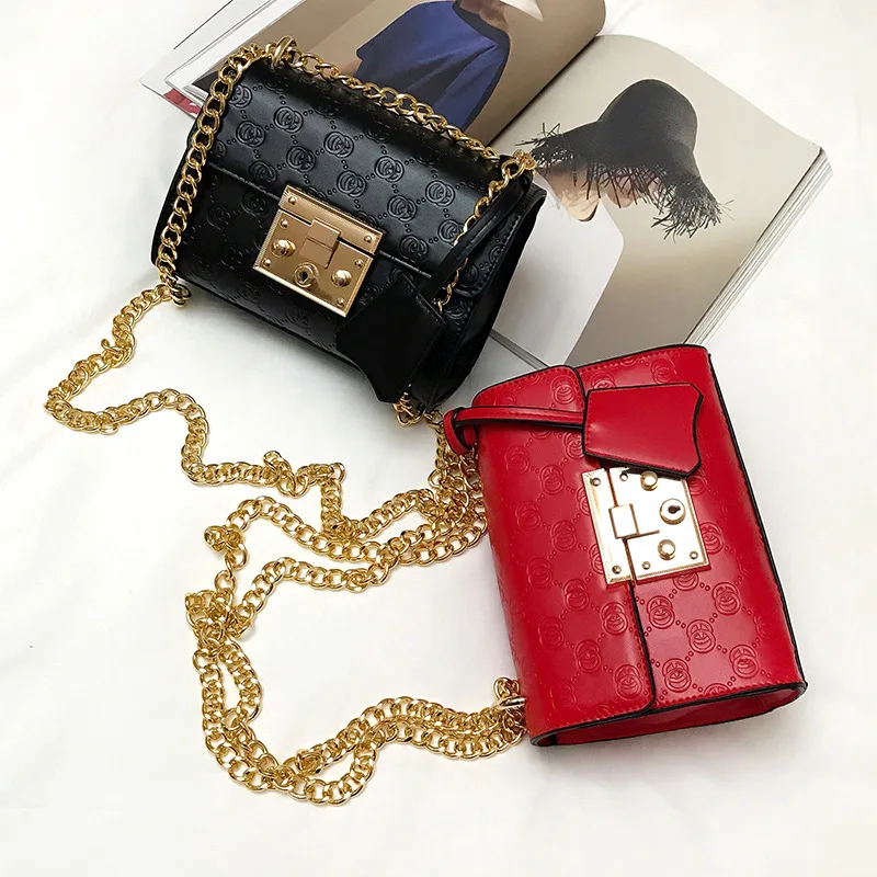 

The New Fashion All-match Bag One-shoulder Diagonal Chain Bag Embossed Designer Bag Women Designer