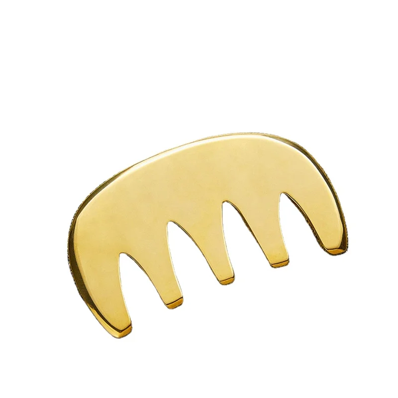 

Custom Logo Metal Copper Comb IASTM Tools For Facial And body Massage, Gold