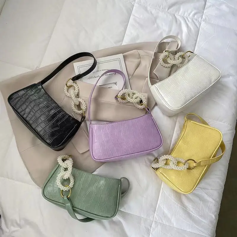 

2021 Wholesale Popular Women Pearl Underarm Handbag Luxury Hand Bags Girls Purses For Ladies