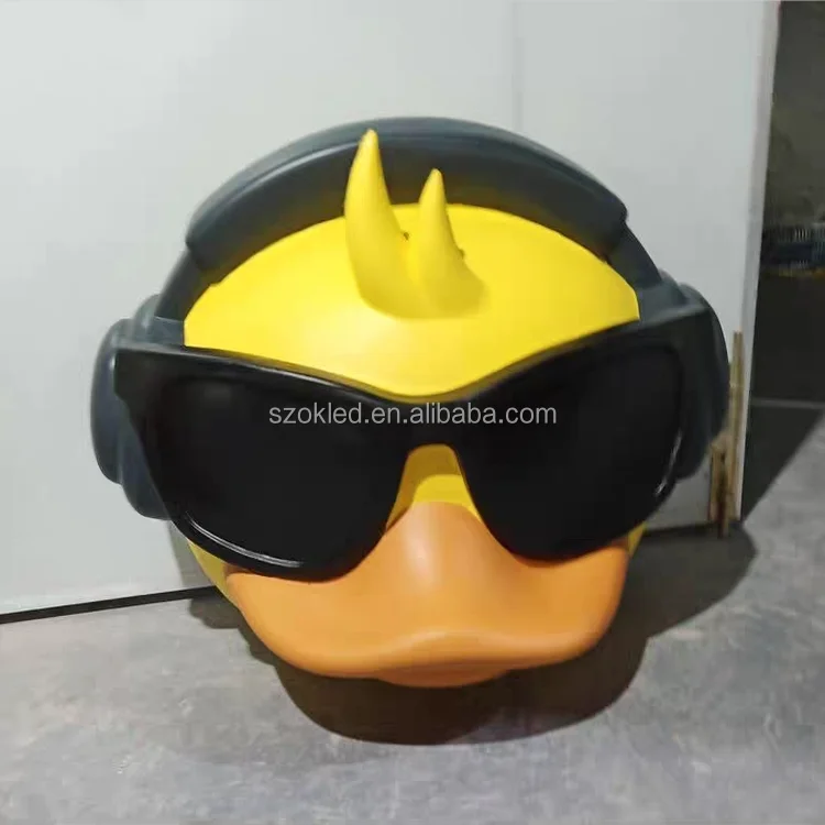 

shopping mall retail store decorations cartoon cute 1.7mHeadband sunglasses yellow duck fiberglass sculpture