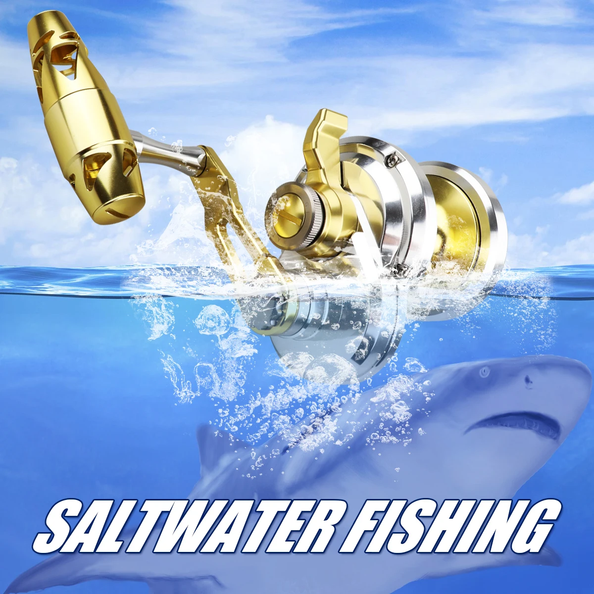 

Factory Price 8+1BB Trolling Reel Jigging Reel Salt Water 5.7:1 Gear Ratio Baitcasting Fishing Reel, Silver&gold