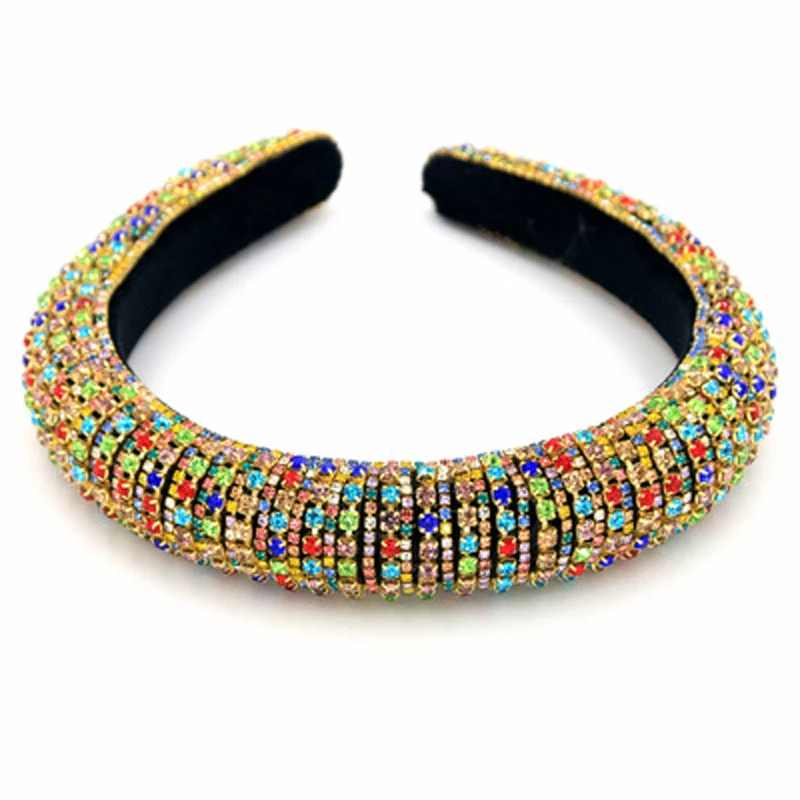 baroque full diamond 2cm 4 color hair ornament luxury headband