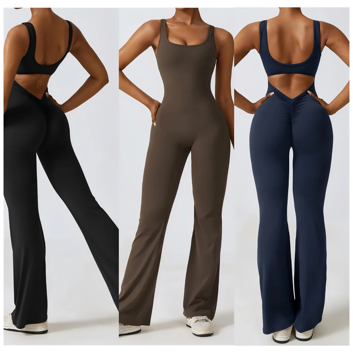 Women's Sports Bodysuit and Jumpsuit With Wide Leg Long Pants One Piece Design for Girls