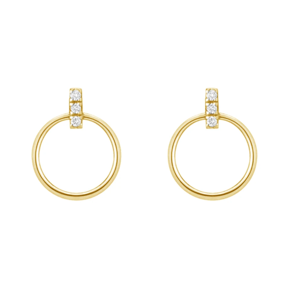 

high polish 18k gold plated luxury jewelry 925 sterling silver high polish big circle pendant earings for women party