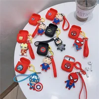

Best Sell Marvel Series / DC Series Design Silicone Cover Cases For Apple Airpod Case With Anti-lost Rope 3d Carton airpods case
