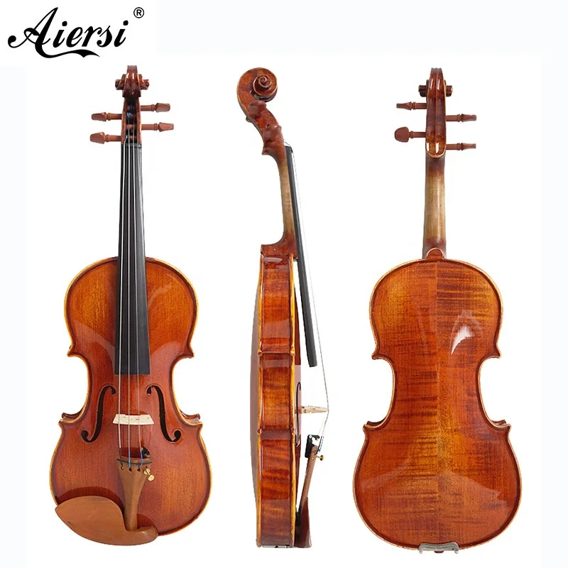 

Aiersi wholesale price professional handmade violin musical instruments gloss yellow brown violin 4/4 set violin case bow rosin