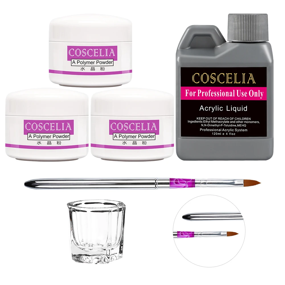 

COSCELIA 120ml Nail Liquid Monomer 3 Colors Acrylic Powder Nail art Pen