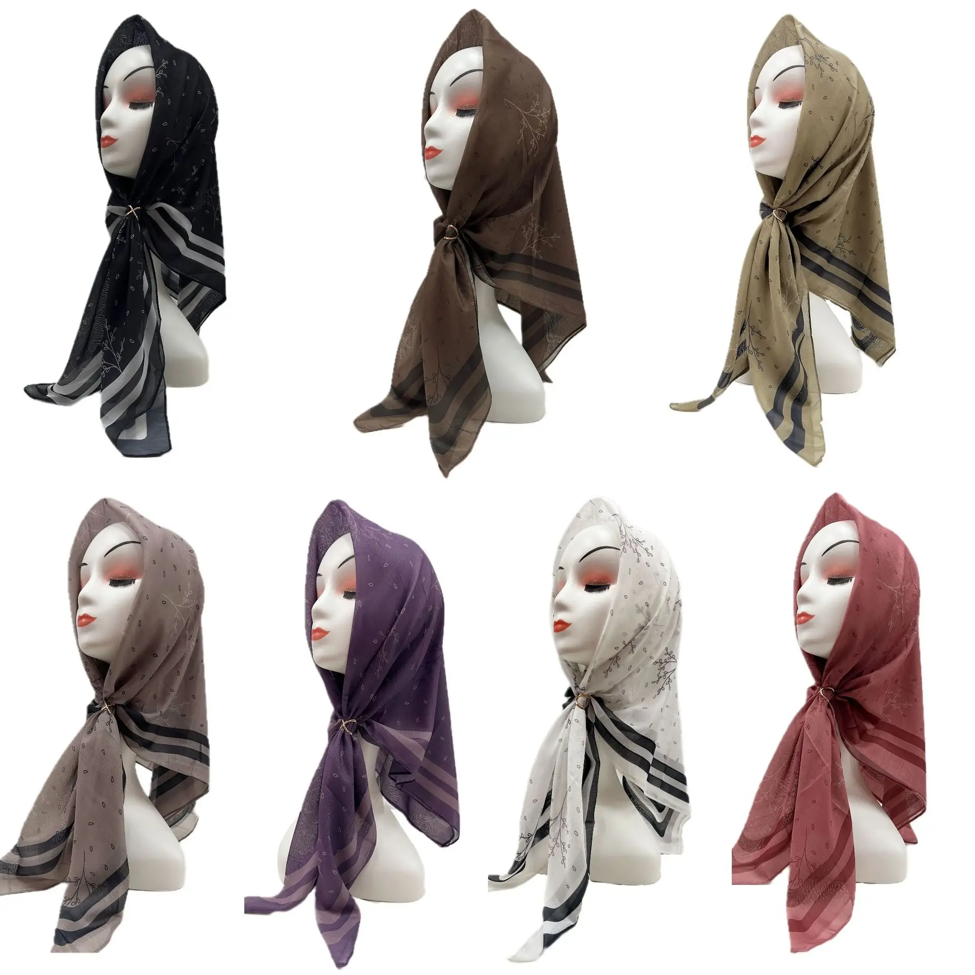 

Yiwu Jingtai Wholesale Printing Chiffon Head Scarf 90*90 cm Square Malaysia Women Hijab