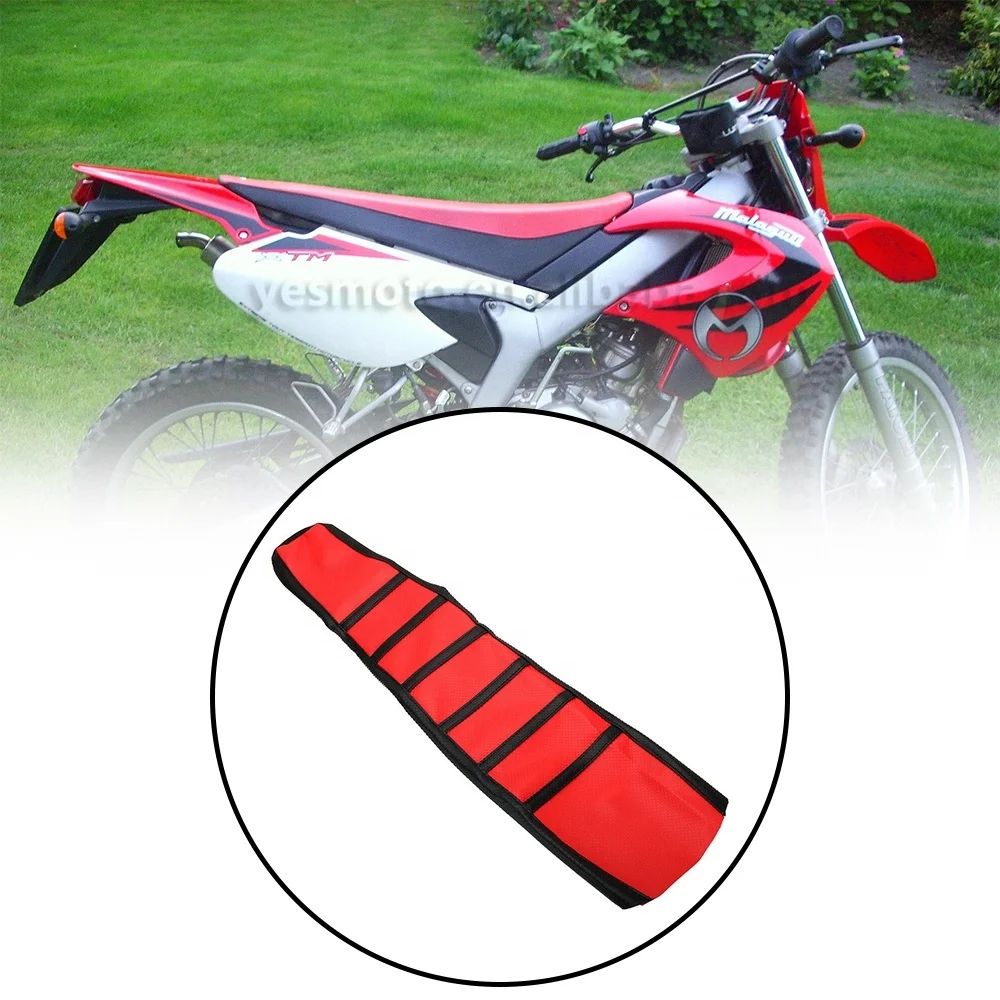 

rubber vinyl Dirt Pit Bike Enduro Ribbed Gripper Soft Motorcycle Cushions Seat Cover For HONDA XR250R 1996-2004, As picture show
