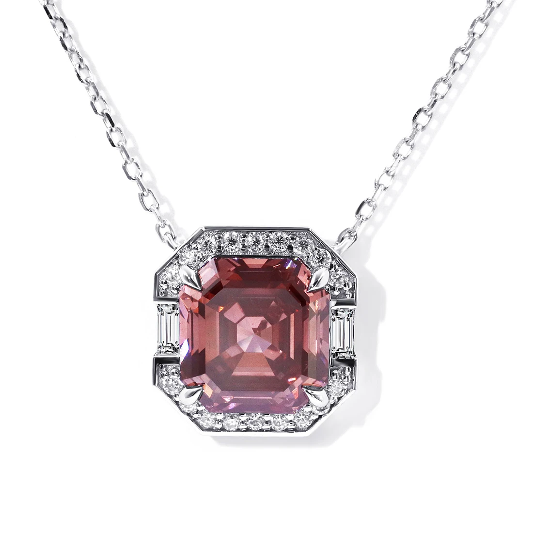 

Tianyu gems 14K white gold fancy deep brown asscher cut 3.75ct VS2 lab grown diamond cvd with IGI Pendant necklace instock