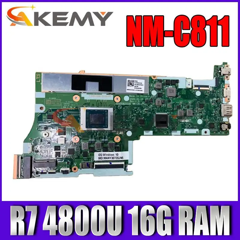 

For ideapad 5-15ARE05 Laptop motherboard NM-C811 motherboard with CPU R7 4800U RAM 16G UMA 100% test work