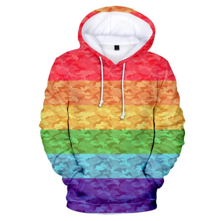 

Wholesale New Rainbow 3D Hoodies Sweatshirts Men Women Popular Casual Harajuku Hoodie Hip Hop 3D Print Pullovers Sweatshirt