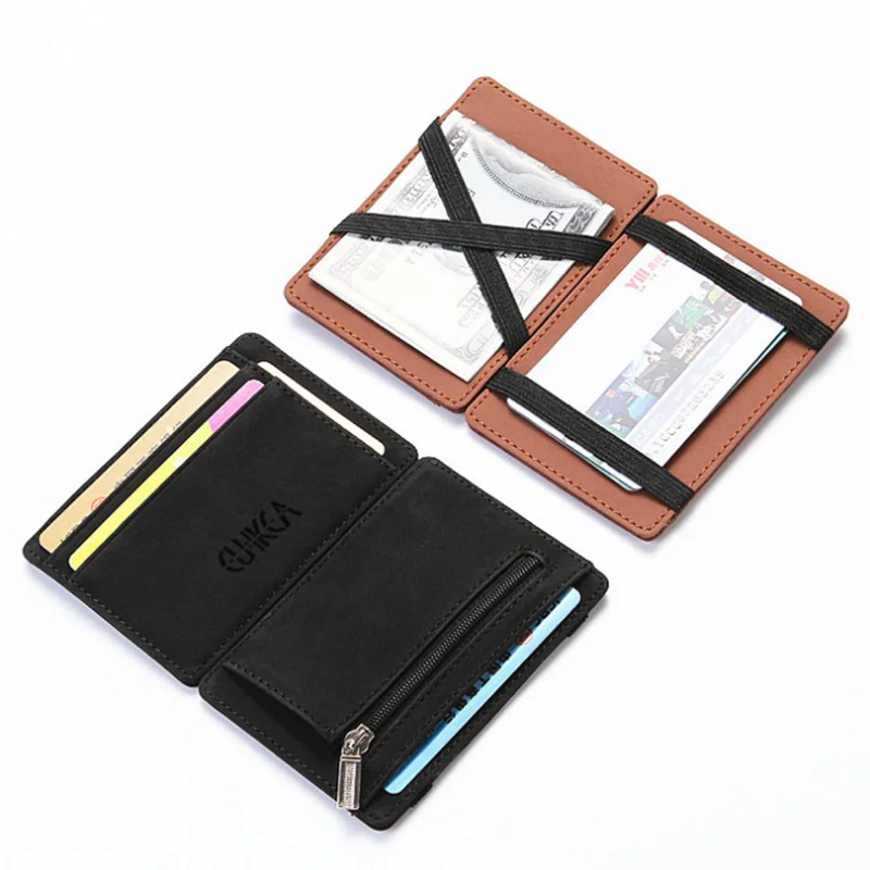 

Online Shopping China Stocks Card Holder High Quality Pu Magic Wallet For Man With Coin Pocket