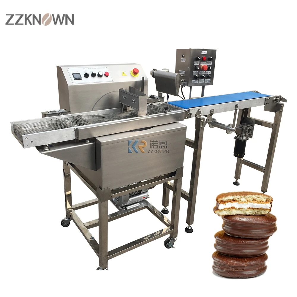 

OEM Commercial Mini Wafer Peanut Chocolate Coating Enrobing Melting Tempering Machine China Chocolate Biscuit Coater Enrober