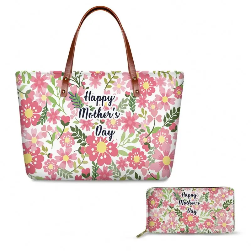 

Love U 2022 Happy Mother's Day Gifts Exclusive Handbags A Elegant Mother Printing Design One Shoulder Bags For Women Pu Leather