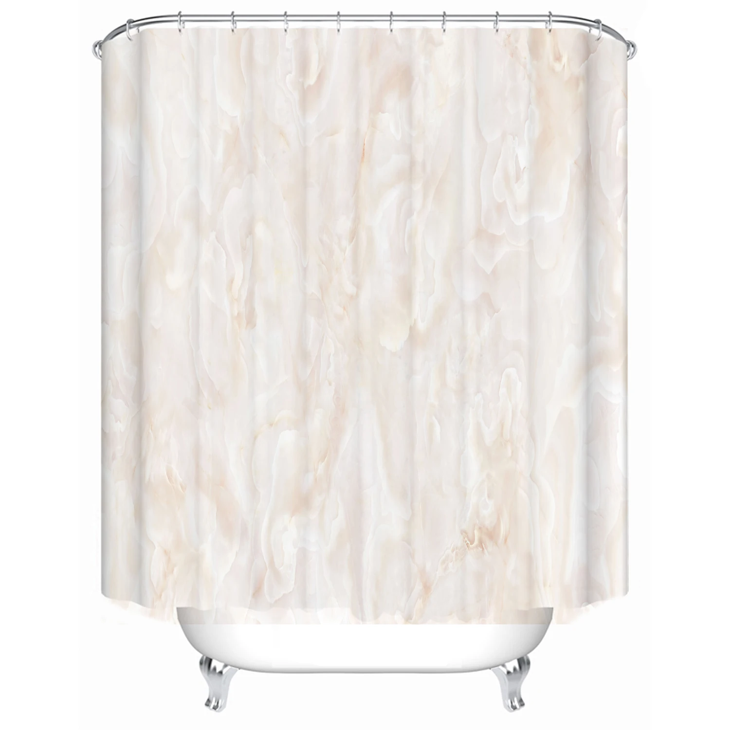 

180x180 bathroom partition bathtub anti-shower curtain simple marble texture can be customized printing shower curtain, Picture