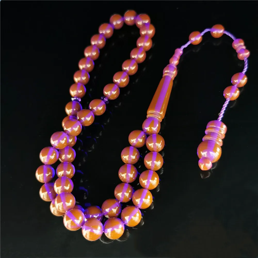 

Nice purple color arabic jewelry good resin misbaha beads 51pcs 10mm tasbih islamic rosary sibha muslim prayer beads