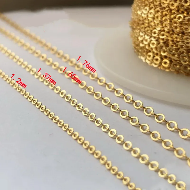 

Hot sale 14k gold filled dense flat cable bulk chain for jewelry making cable chain necklace